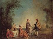 Jean-Antoine Watteau An Embarrassing Proposal oil on canvas